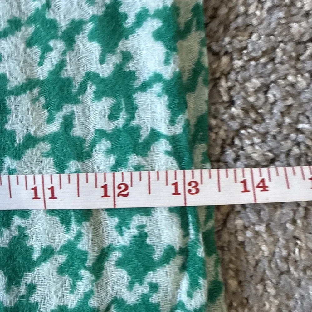 Gap‎ Women's Green & White Houndstooth Cotton/Wool Blend Scarf